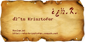 Áts Krisztofer névjegykártya