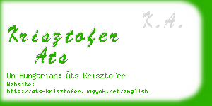 krisztofer ats business card